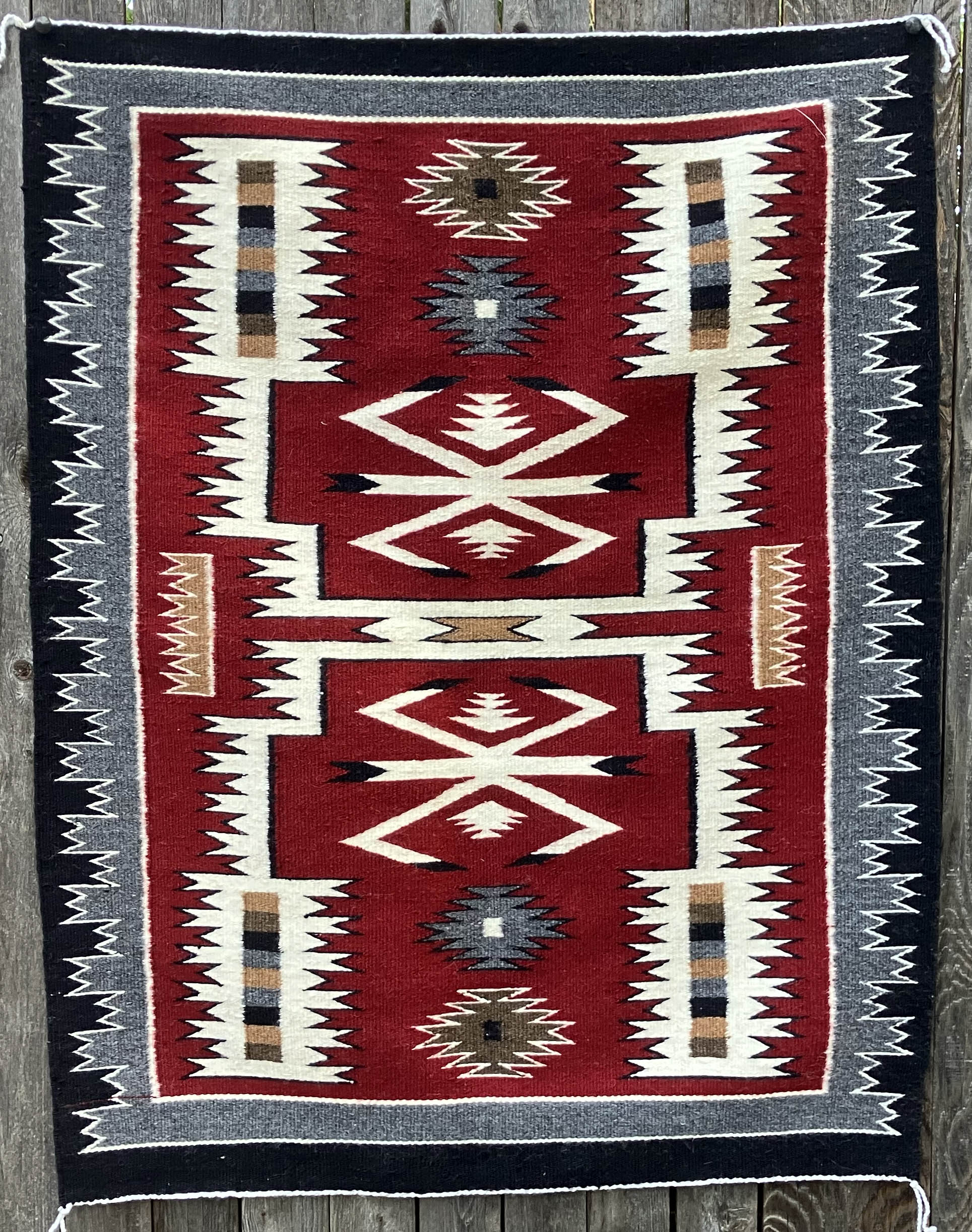 Cecelia Dee | Navajo Storm Pattern Weaving | Penfield Gallery of Indian Arts | Albuquerue, New Mexico